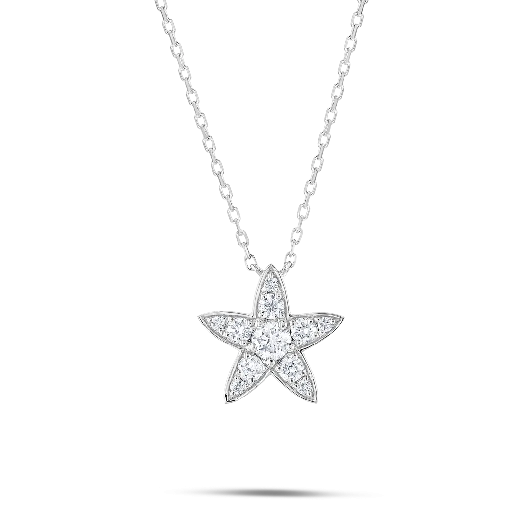 Diamond Star Pendant White Gold