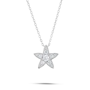 Diamond Star Pendant White Gold