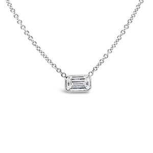 Emerald cut Diamond Pendant