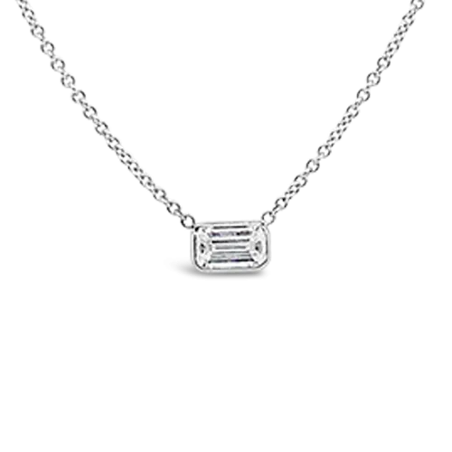 Emerald cut Diamond Pendant
