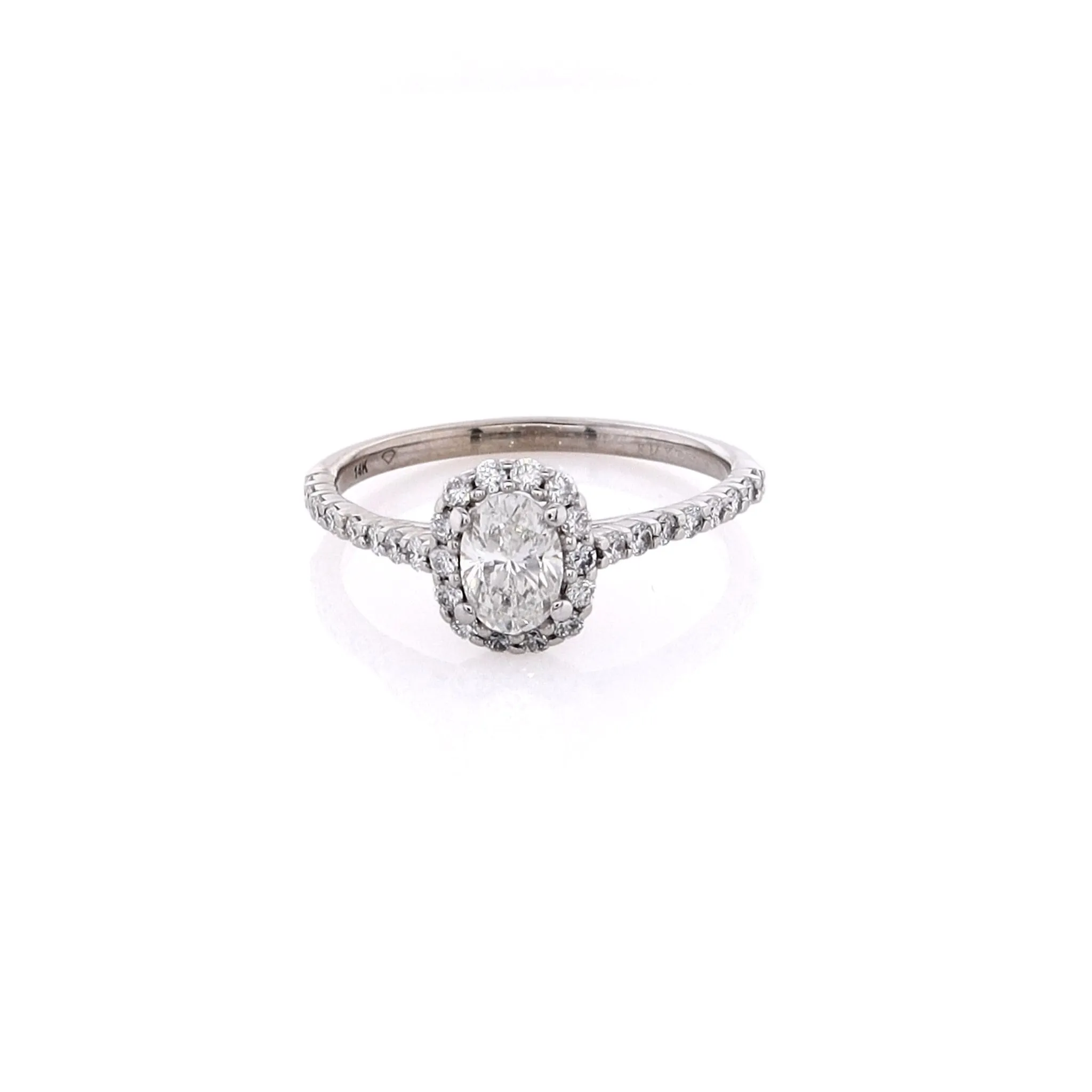 Estate 14 Karat White Gold Diamond Engagement Ring