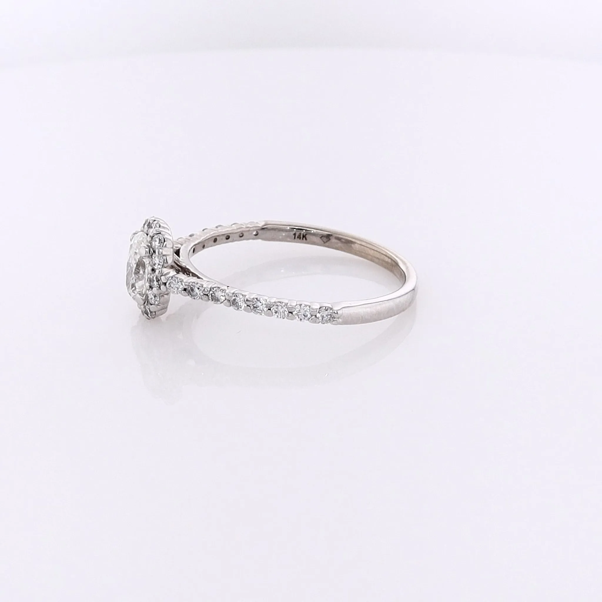 Estate 14 Karat White Gold Diamond Engagement Ring
