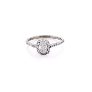 Estate 14 Karat White Gold Diamond Engagement Ring