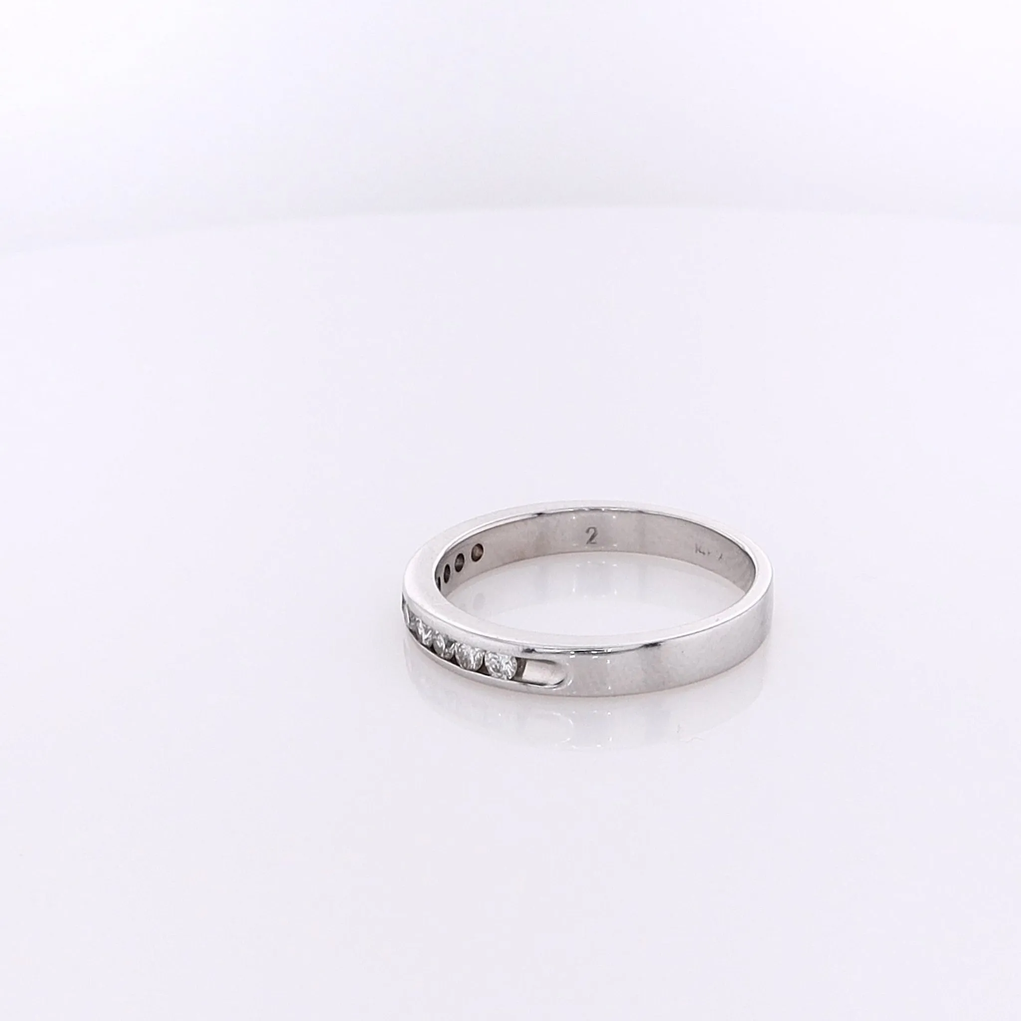 Estate 14 Karat White Gold Diamond Wedding Band