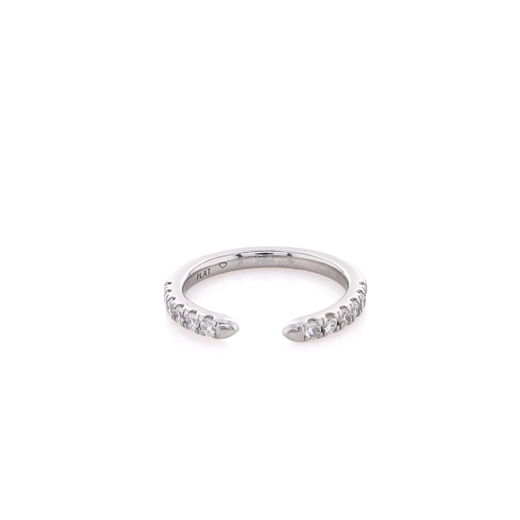 Estate Platinum Open Cuff Design Diamond Band