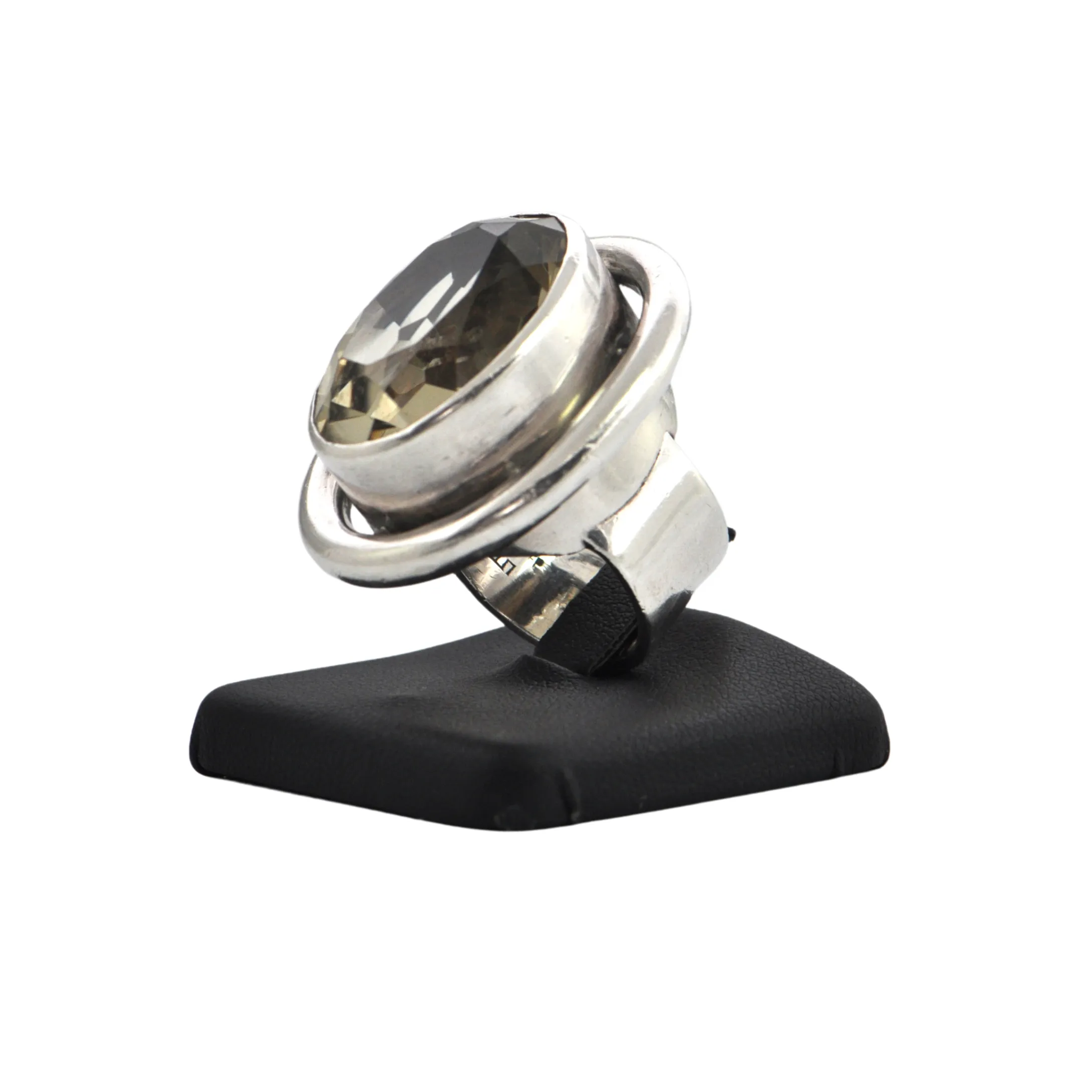 Estate Signed Walter Schluep Quartz Sterling Silver Ring