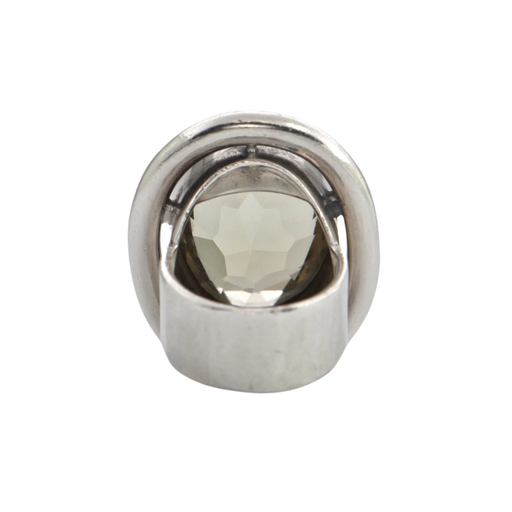 Estate Signed Walter Schluep Quartz Sterling Silver Ring