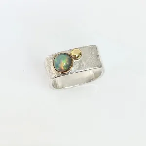 Fire Opal Bezel Ring Size 8