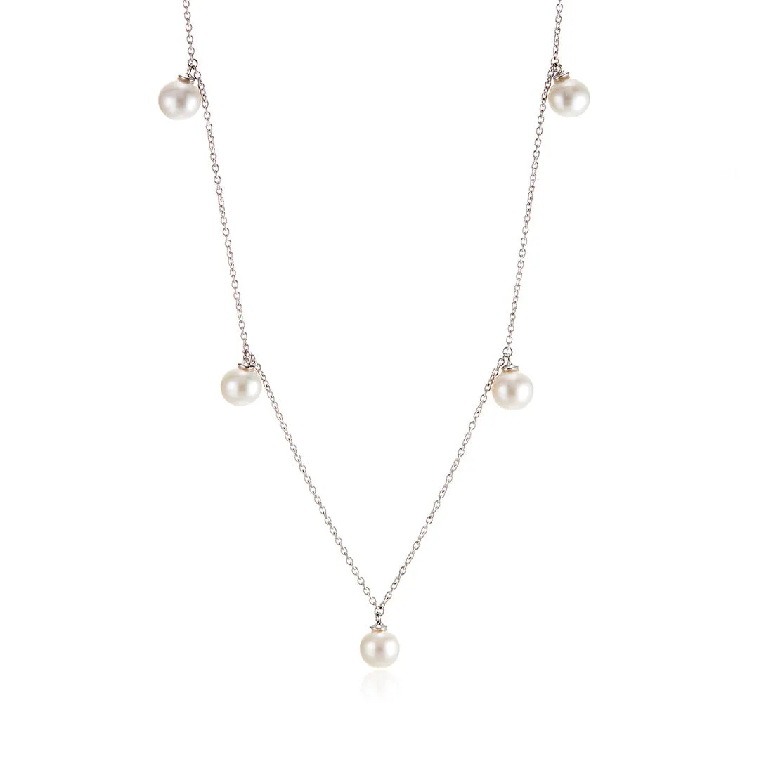 Five-Station Pearl Drop Necklace