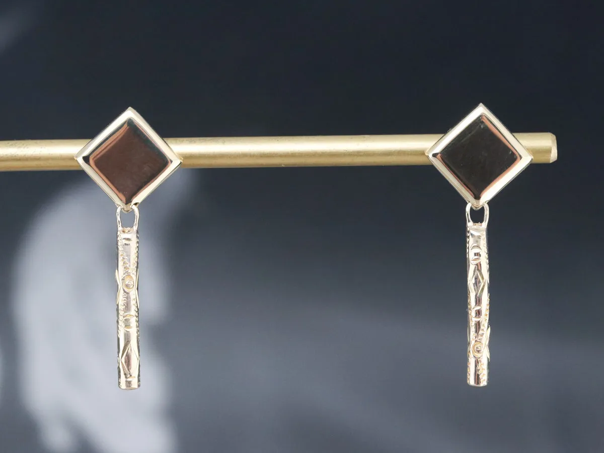 Geometric Gold Drop Earrings
