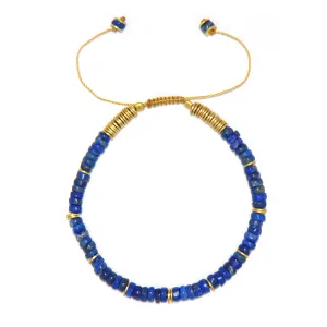 Gold-plated pearl bracelet 18k yellow gold assembled with lapis lazuli
