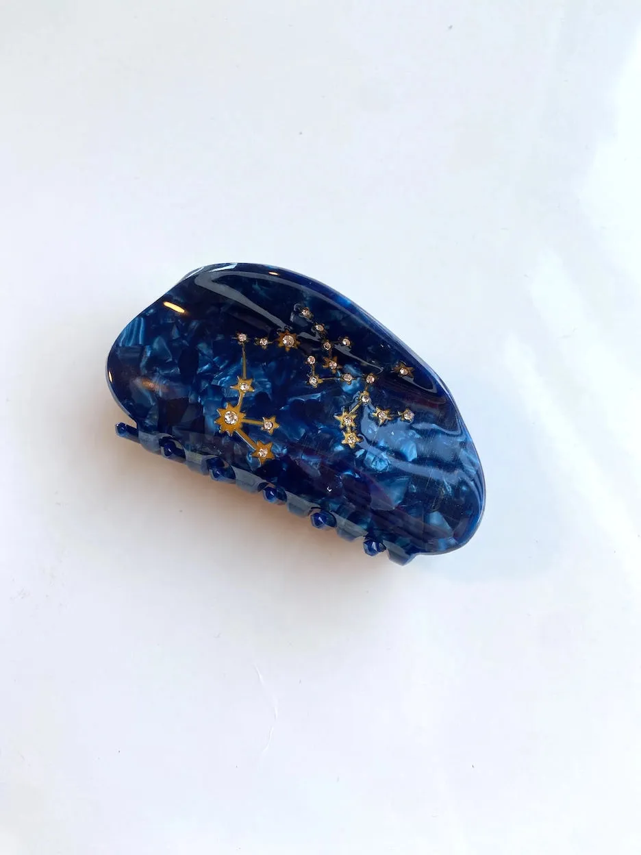 Hand-Painted Zodiac Constellation Hair Claw Clip