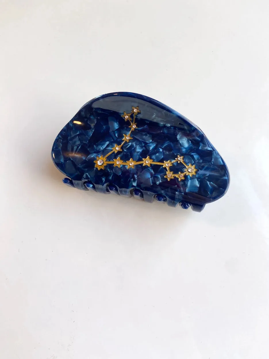 Hand-Painted Zodiac Constellation Hair Claw Clip