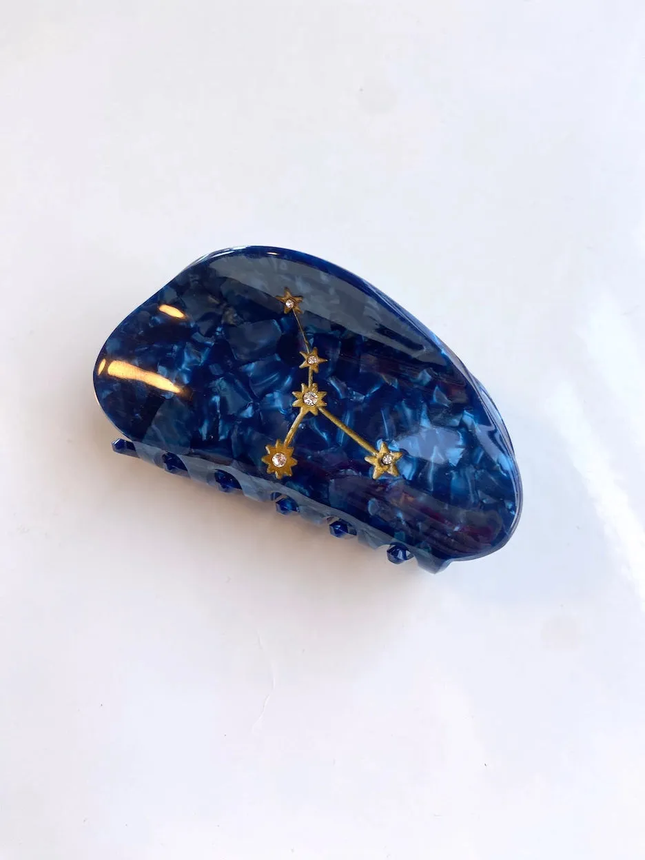 Hand-Painted Zodiac Constellation Hair Claw Clip