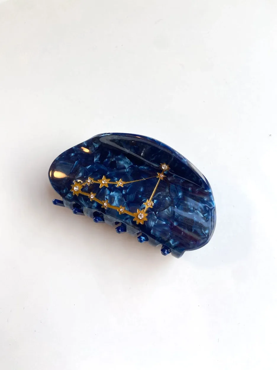 Hand-Painted Zodiac Constellation Hair Claw Clip
