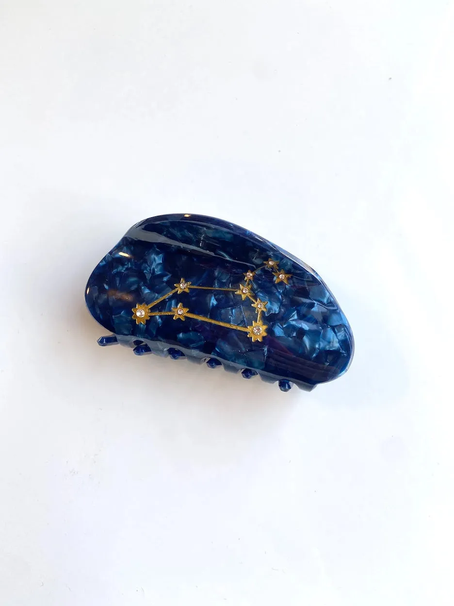 Hand-Painted Zodiac Constellation Hair Claw Clip