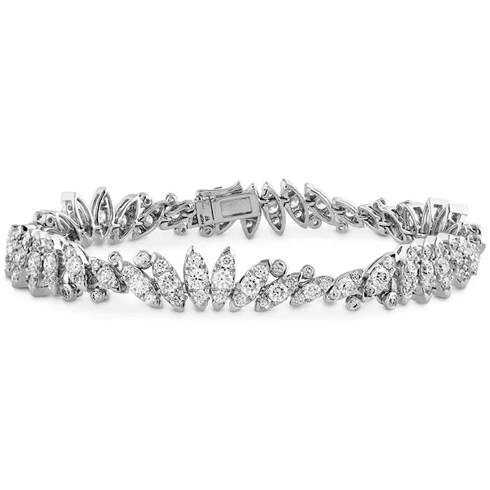 Hearts On Fire White Kites Feathers Line Diamond Bracelet