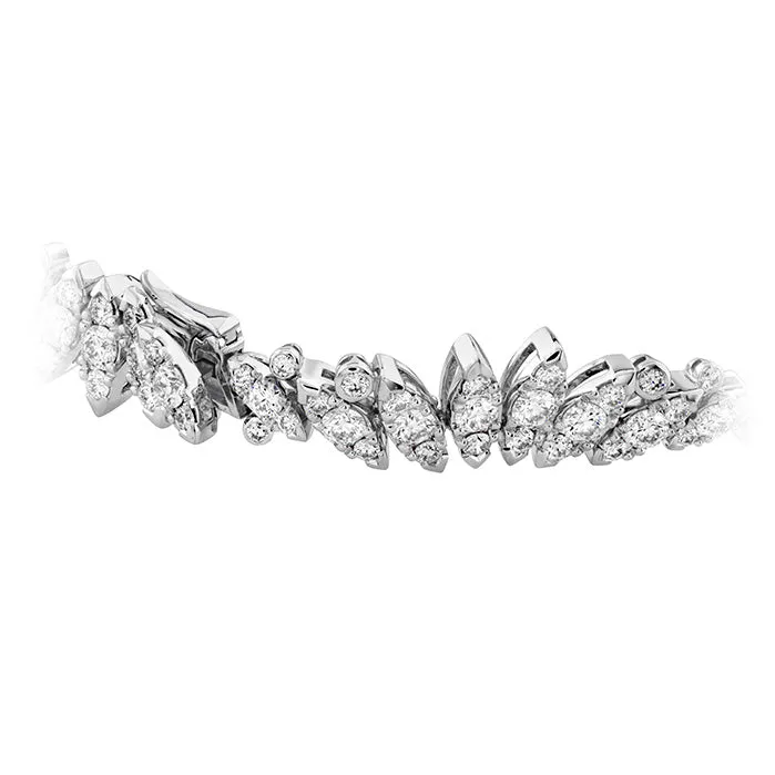Hearts On Fire White Kites Feathers Line Diamond Bracelet