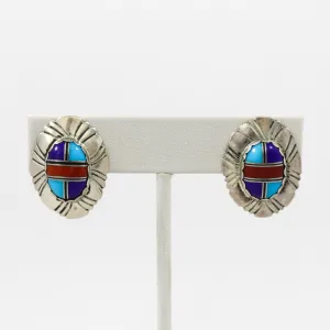 Inlay Clip Earrings