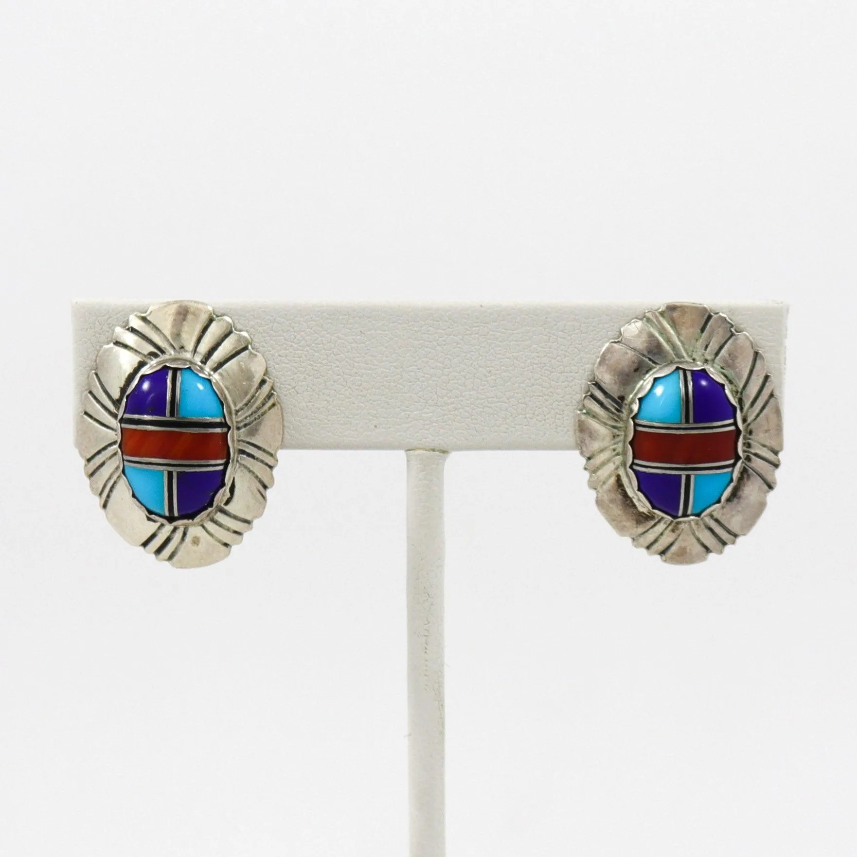 Inlay Clip Earrings
