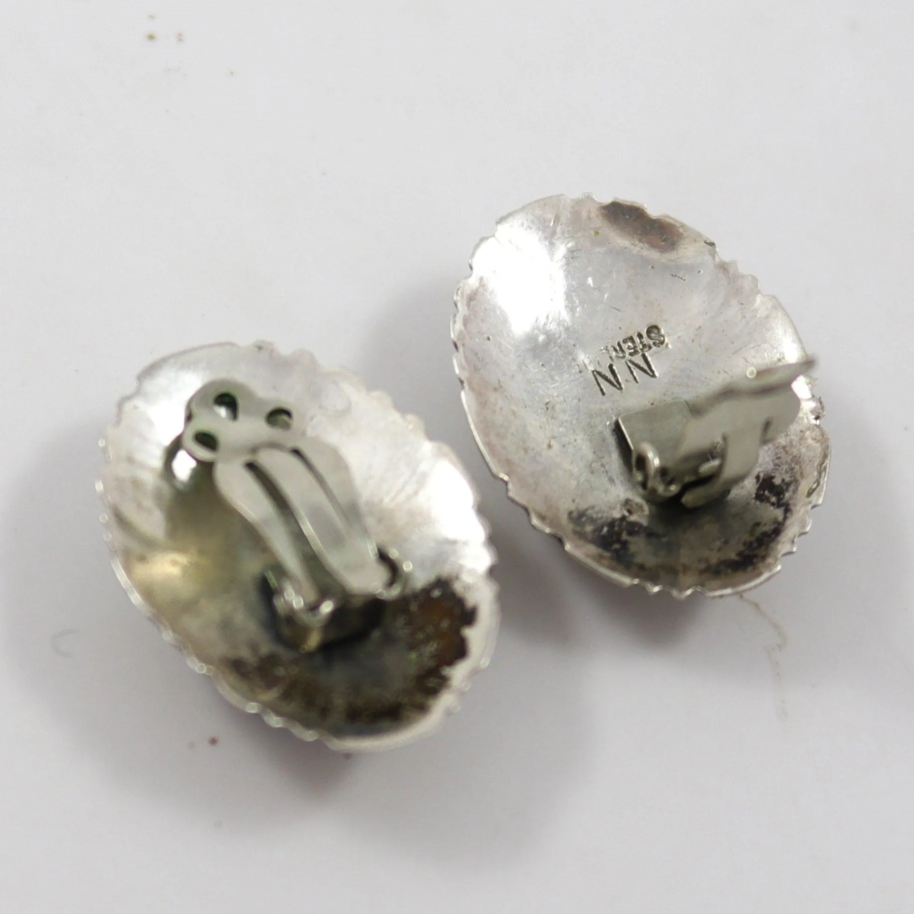Inlay Clip Earrings