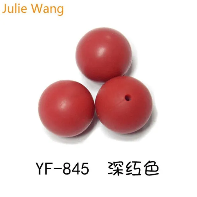 Julie Wang 20PCS 10/12/15mm Round Food Grade Silicone Beads For Necklace Pendant Bracelet Anklet Jewelry Making Accessory