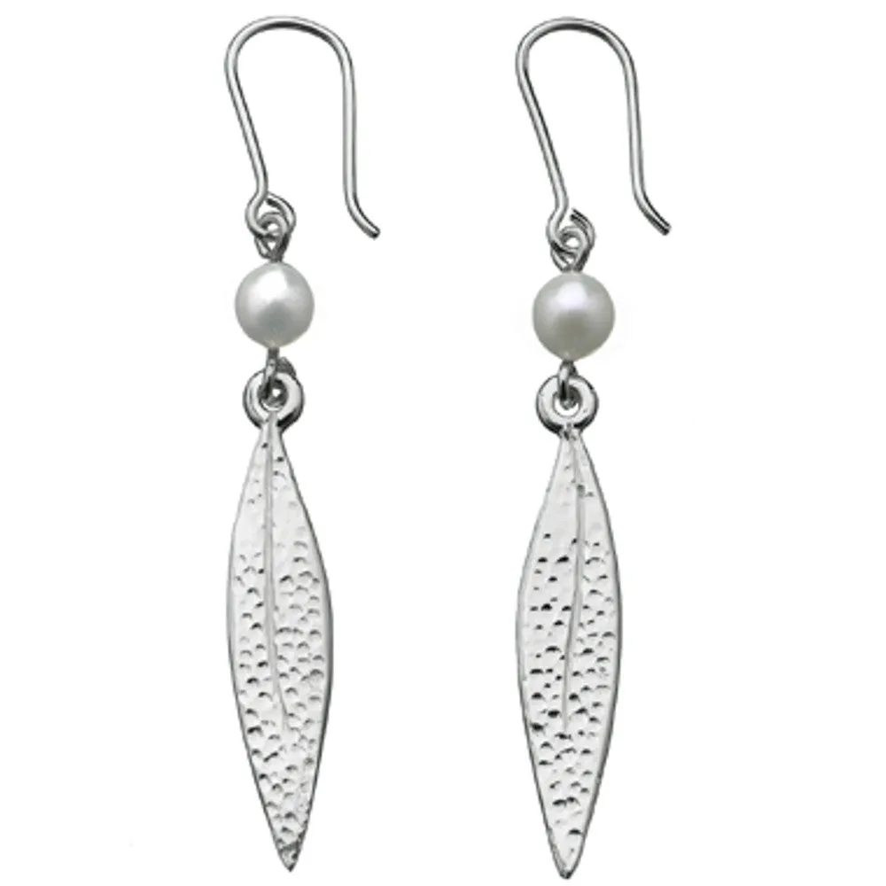 Karen Walker Pearl And Leaf Earrings - Sterling Silver