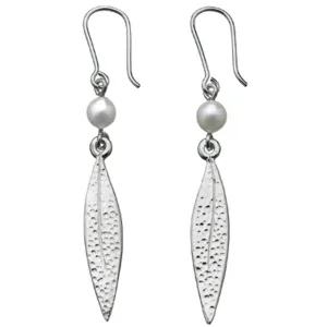 Karen Walker Pearl And Leaf Earrings - Sterling Silver
