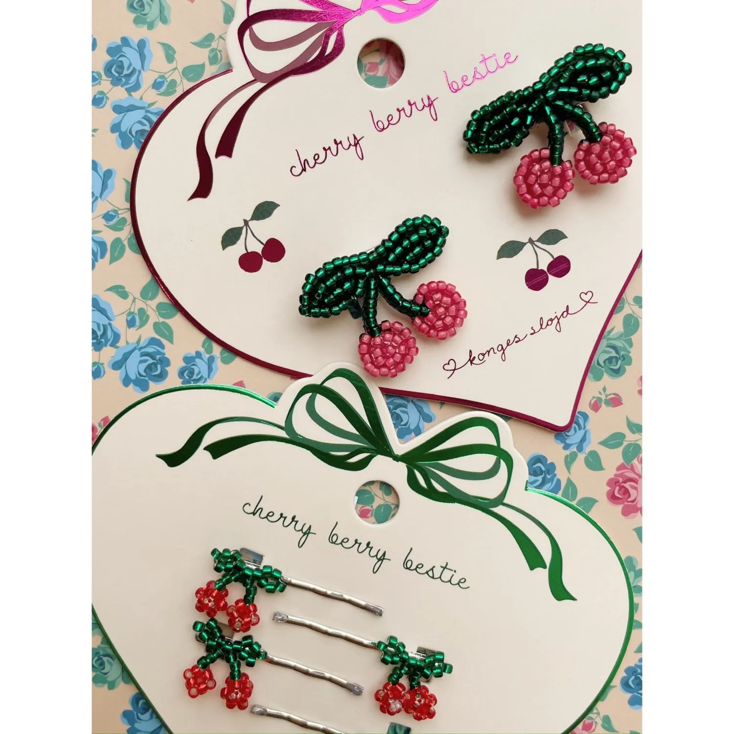 Konges Sl?jd Cherry 4 Pack Mini Cherry Hair Pin