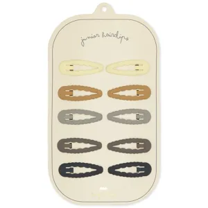 Konges Sljd Hair Clips Junior Scallop 10-pack Blue Shades