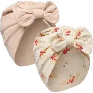 Konges Sljd Marzipan/Sand Baby Bonnet 2-pack