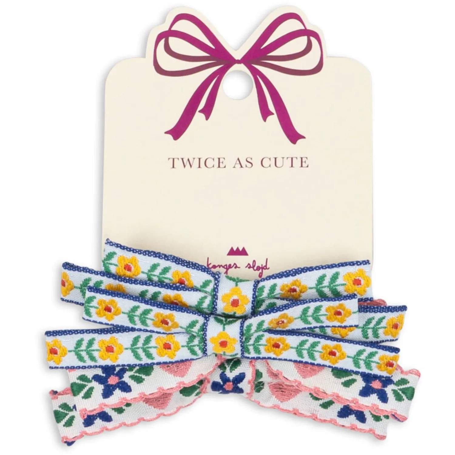 Konges Sl?jd White/Rose 4 Pack Mini Bow Elastic