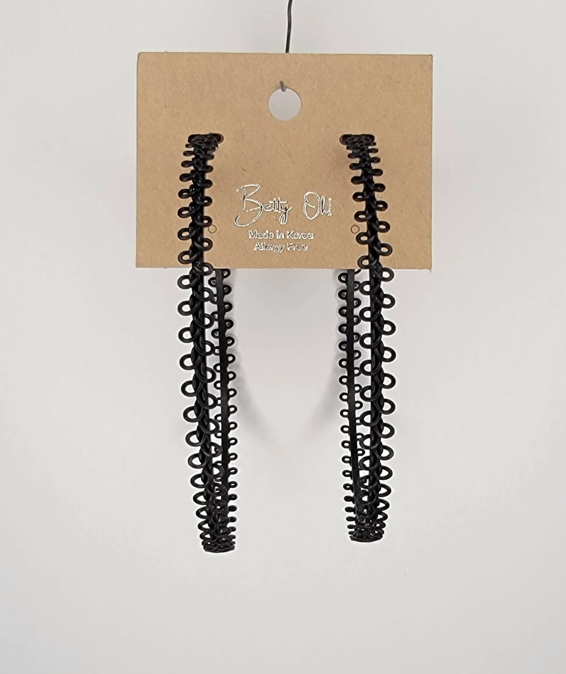LARGE HOOP EARRINGS - Black