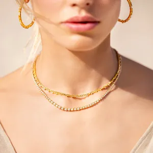 Long Diamond Graduated Tennis Necklace