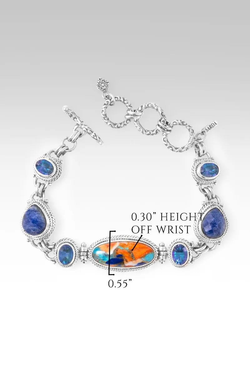 Love To Infinity Bracelet? in Lapis Spiny Oyster, Dumortierite & Sheer Luck? Mystic Topaz