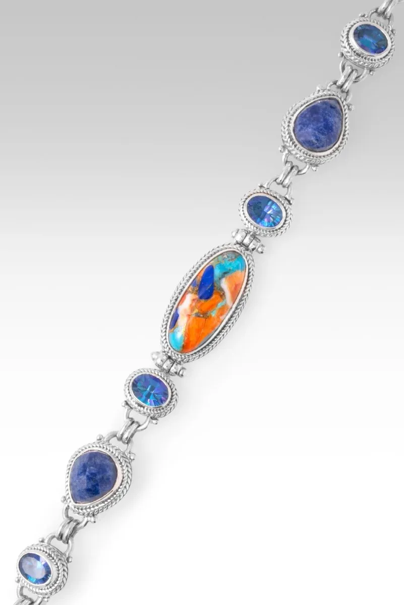 Love To Infinity Bracelet? in Lapis Spiny Oyster, Dumortierite & Sheer Luck? Mystic Topaz