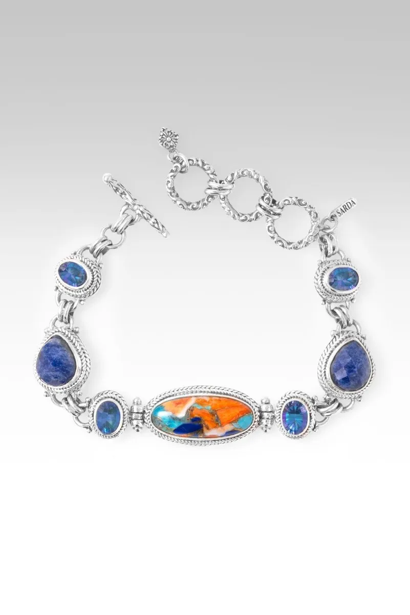 Love To Infinity Bracelet? in Lapis Spiny Oyster, Dumortierite & Sheer Luck? Mystic Topaz