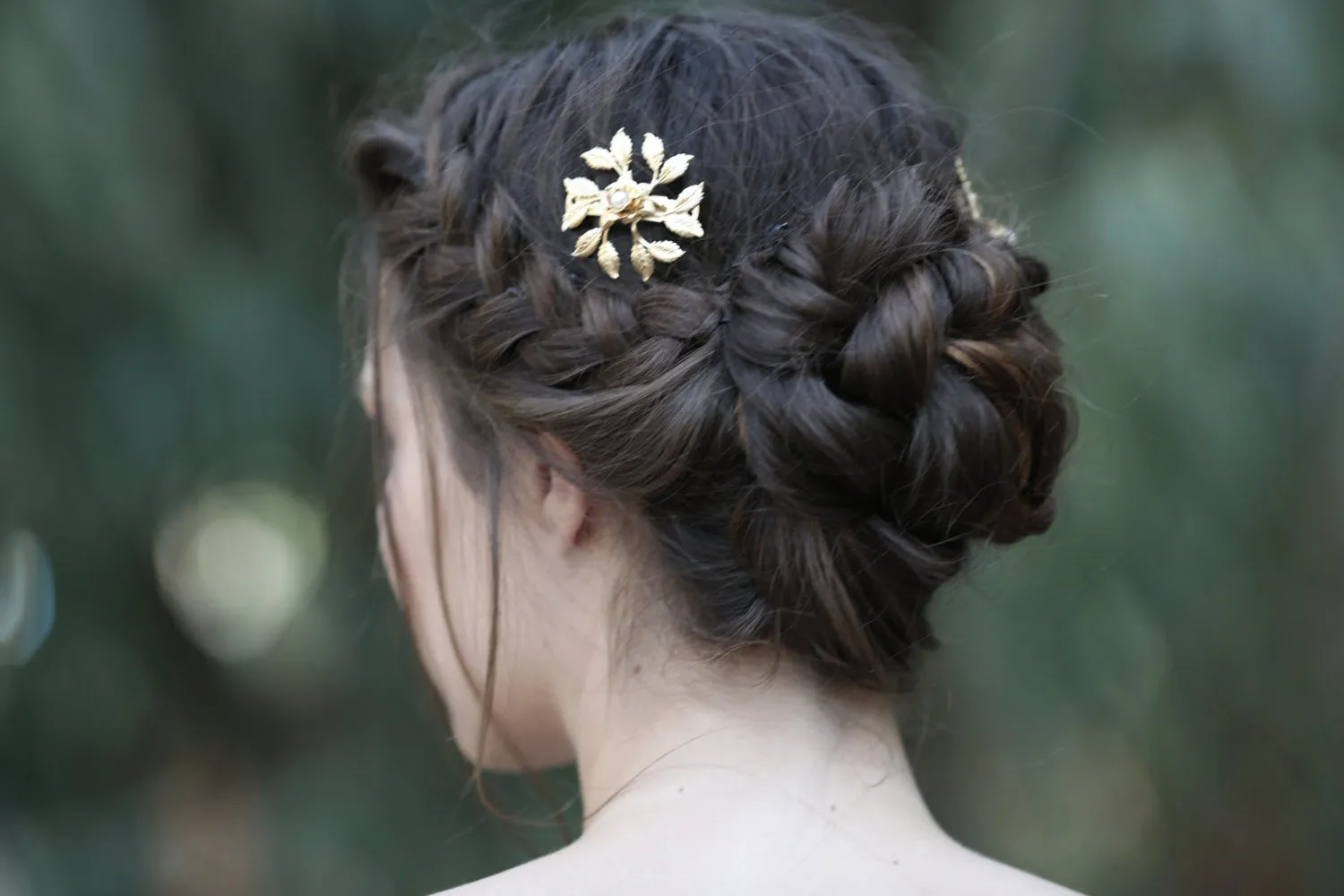 Made to Order* Small Leaf Circle Barrette