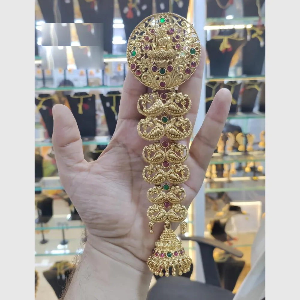 Manisha Jewellery Gold Plated Pota Choti Traditional With Green & Pink Hair Accessory
