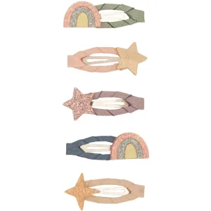 Mimi & Lula 5 Hair Clips - Mini Rainbow & Star Dreamland