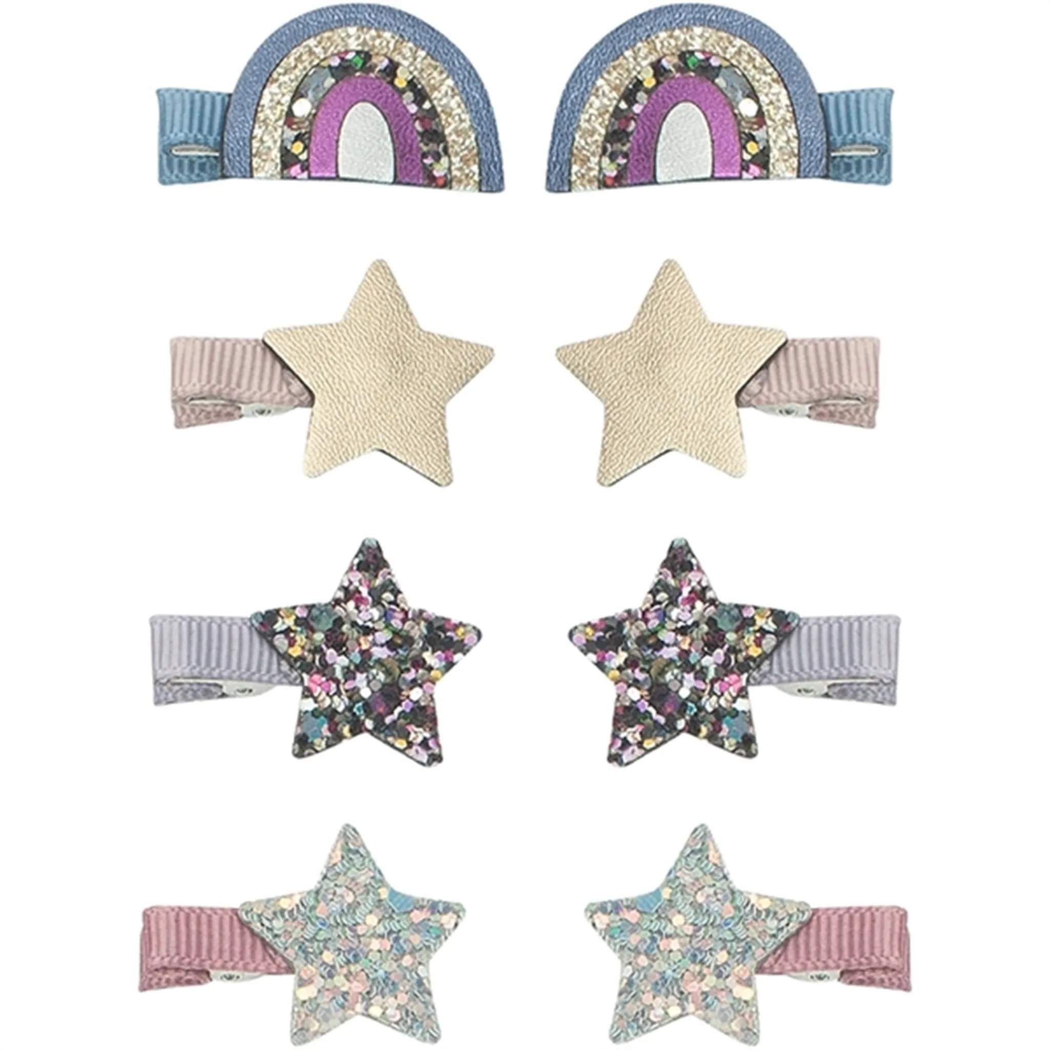 Mimi & Lula 8 Hair Clips Mini Over The Rainbow Ziggy