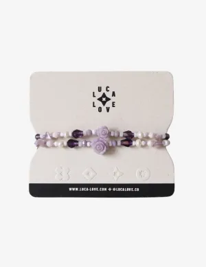 Mini & Me: Purple Roses Bracelet Set
