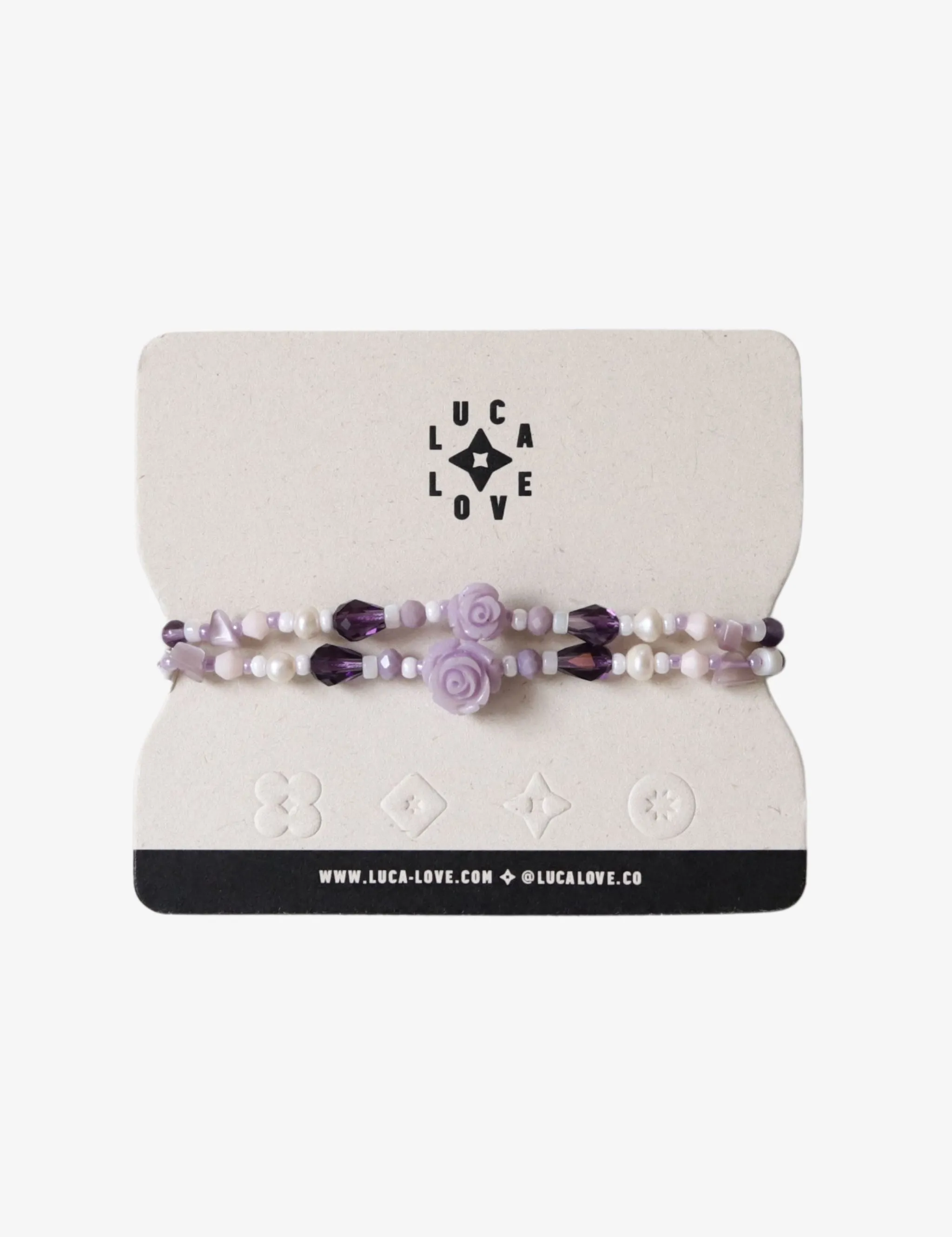 Mini & Me: Purple Roses Bracelet Set