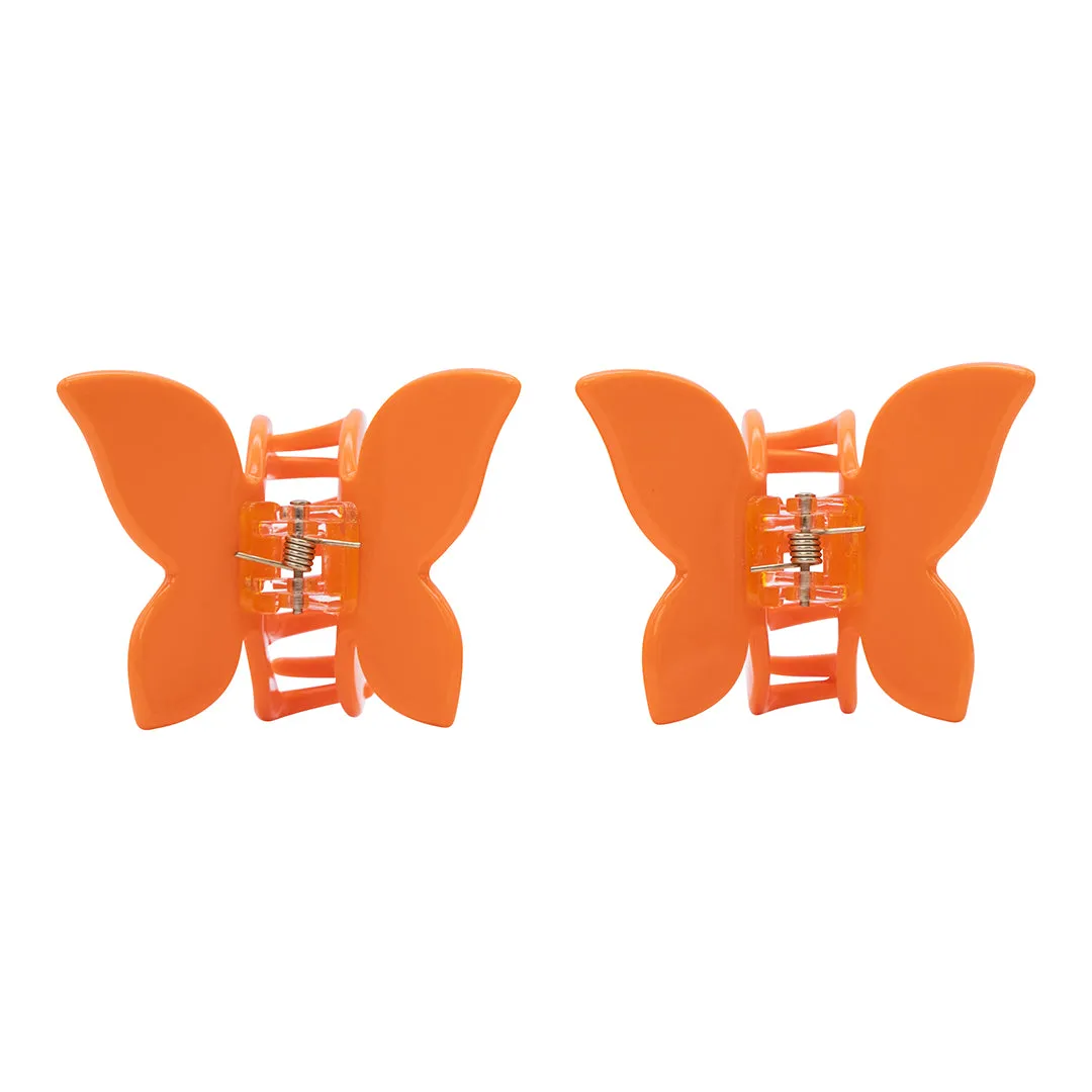 MINI BUTTERFLY CLIPS ORANGE