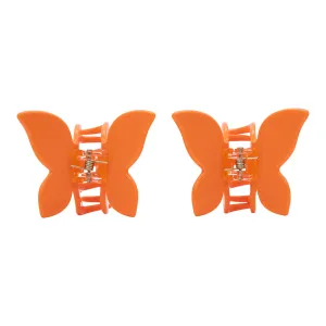 MINI BUTTERFLY CLIPS ORANGE