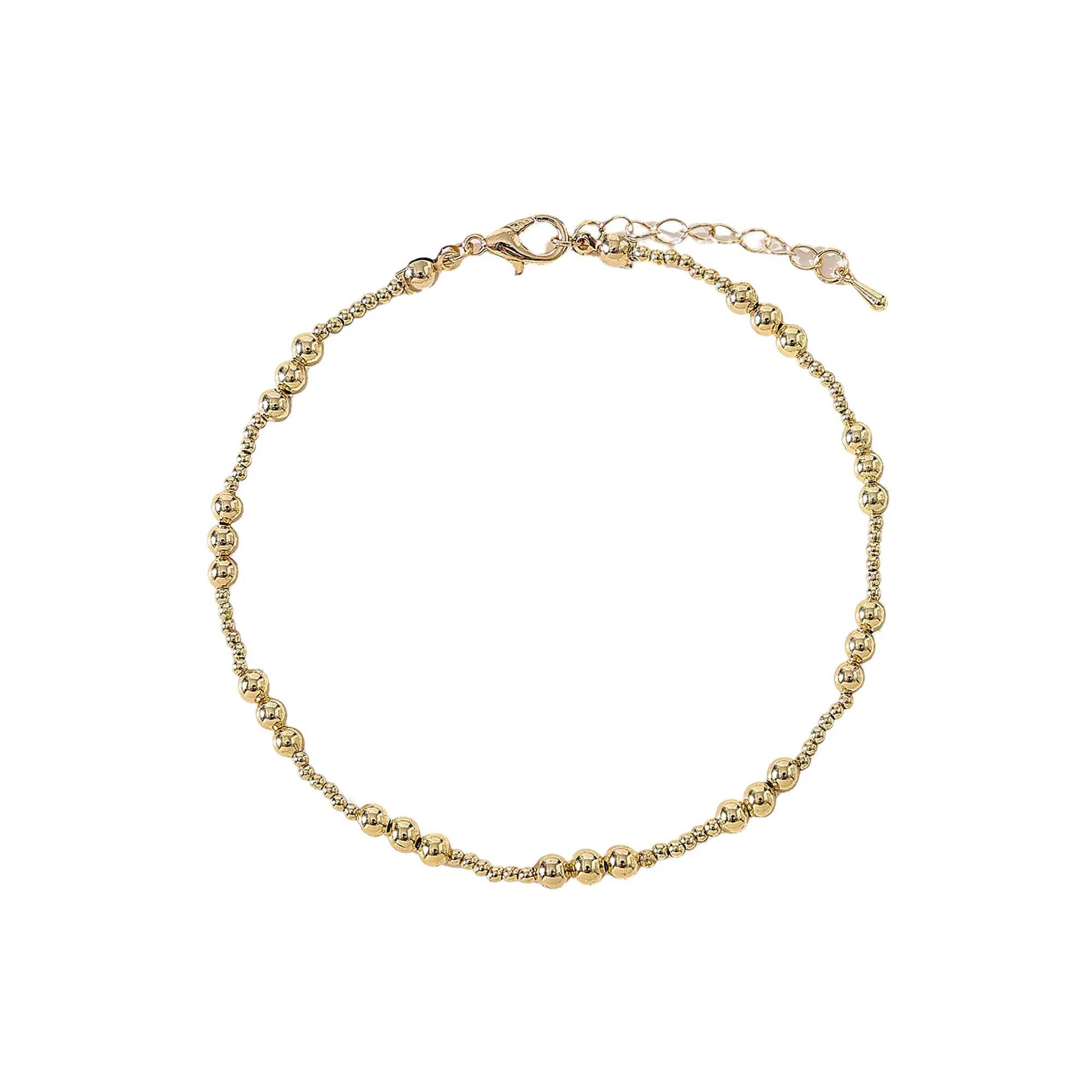 Mixed Metal beaded Anklet 4 assorted