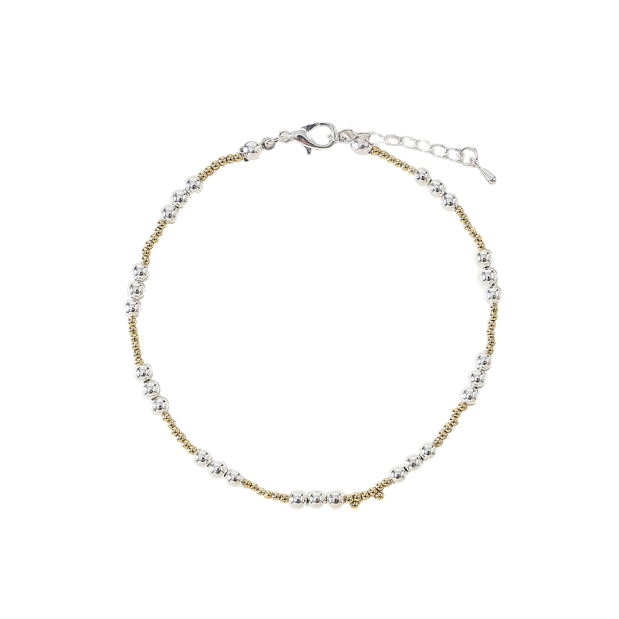 Mixed Metal beaded Anklet 4 assorted