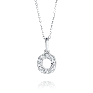 O Letter Pendant White Gold