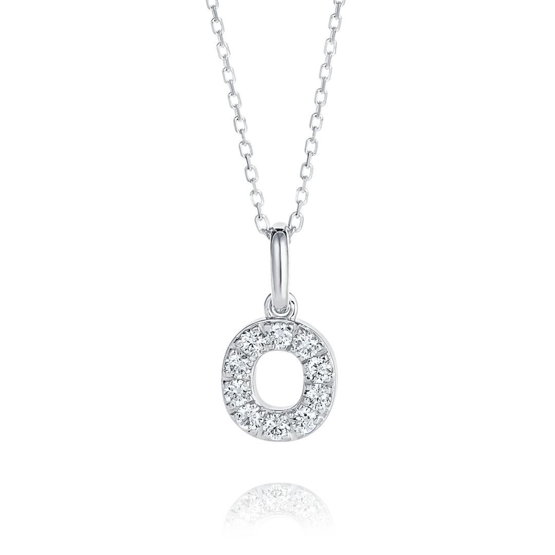O Letter Pendant White Gold