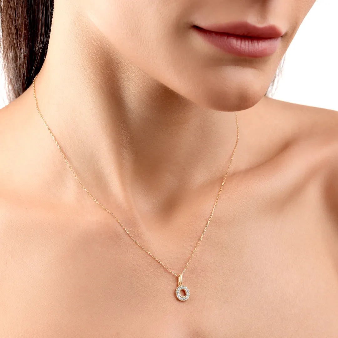 O Letter Pendant Yellow Gold